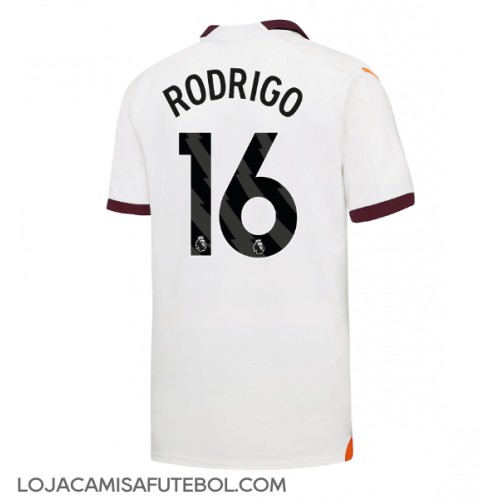Camisa de Futebol Manchester City Rodri Hernandez #16 Equipamento Secundário 2023-24 Manga Curta